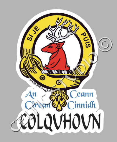 Custom Colquhoun Clan Crest Decal - Scottish Heritage Emblem Sticker for Car, Laptop, and Water Bottle