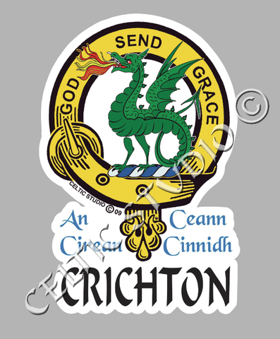 Crichton Clan Crest Decal | Custom Scottish Heritage Car & Laptop Stickers