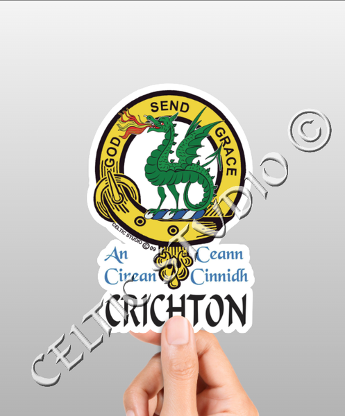 Crichton Clan Crest Decal | Custom Scottish Heritage Car & Laptop Stickers