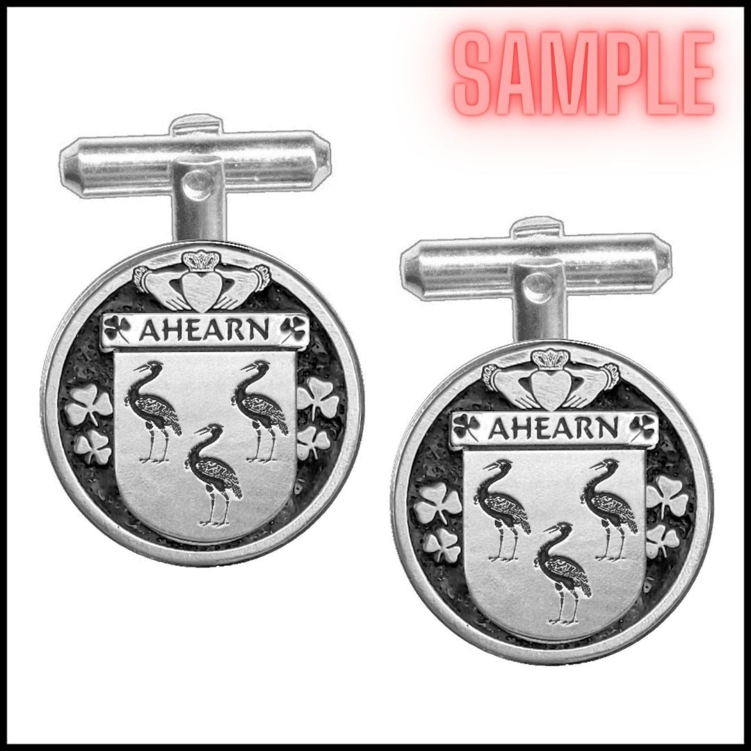 Davis Irish Coat of Arms Disk Cufflinks