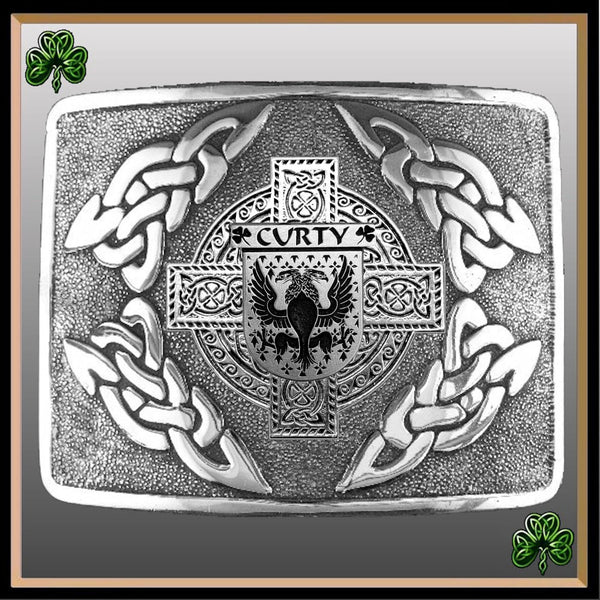Curty Irish Coat of Arms Interlace Kilt Buckle