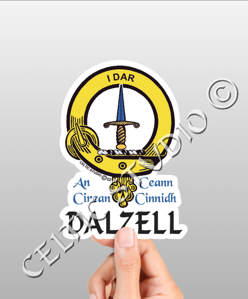 Vinyl  Dalzell Clan Badge Decal - Personalized Scottish Family Heritage Sticker