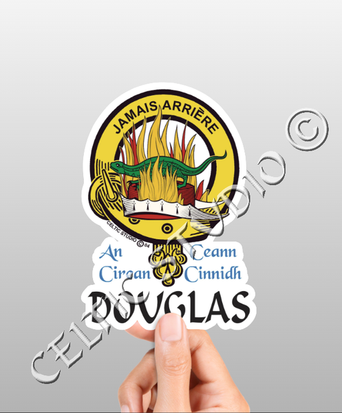 Vinyl  Douglas Clan Badge Decal - Personalized Scottish Family Heritage Sticker