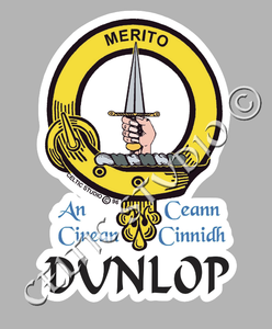 Custom Dunlop Clan Crest Decal - Scottish Heritage Emblem Sticker for Car, Laptop, and Water Bottle
