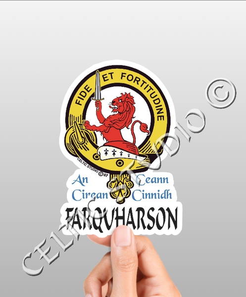 Vinyl  Farquharson Clan Badge Decal - Personalized Scottish Family Heritage Sticker