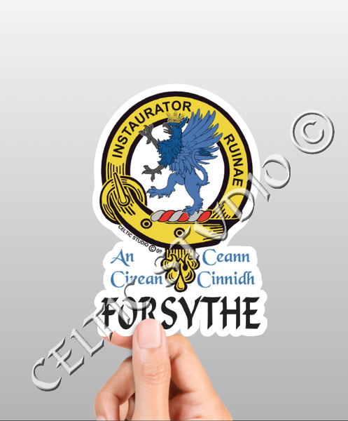 Vinyl  Forsythe Clan Badge Decal - Personalized Scottish Family Heritage Sticker