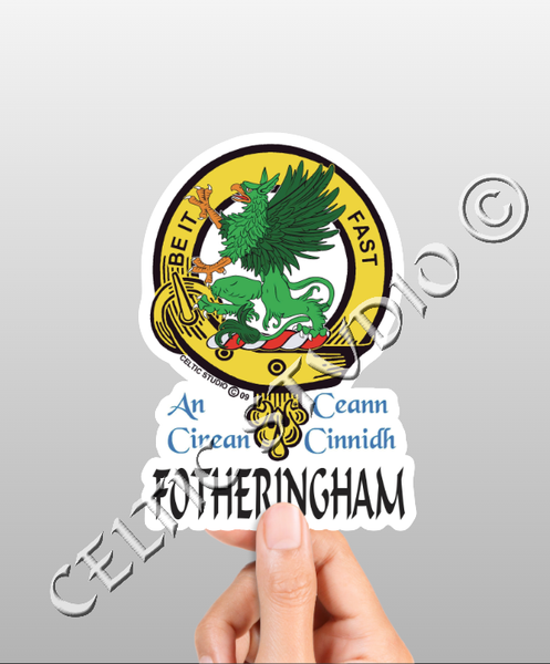 Vinyl  Fotheringham Clan Badge Decal - Personalized Scottish Family Heritage Sticker