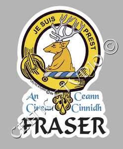 Fraser Clan Crest Decal | Custom Scottish Heritage Car & Laptop Stickers