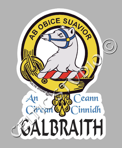 Custom Galbraith Clan Crest Decal - Scottish Heritage Emblem Sticker for Car, Laptop, and Water Bottle