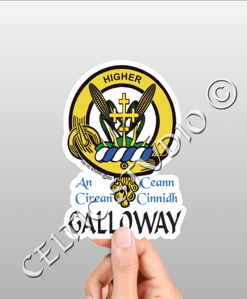 Vinyl  Galloway Clan Badge Decal - Personalized Scottish Family Heritage Sticker