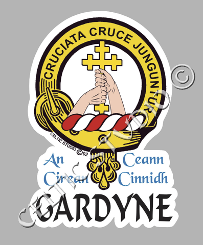 Custom Gardyne Clan Crest Decal - Scottish Heritage Emblem Sticker for Car, Laptop, and Water Bottle