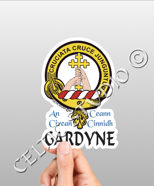 Vinyl  Gardyne Clan Badge Decal - Personalized Scottish Family Heritage Sticker