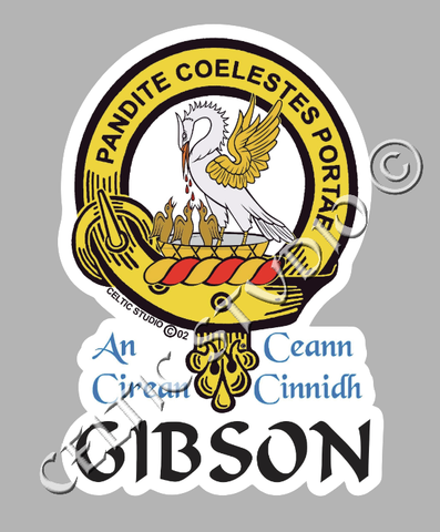 Custom Gibson (New) Clan Crest Decal - Scottish Heritage Emblem Sticker for Car, Laptop, and Water Bottle