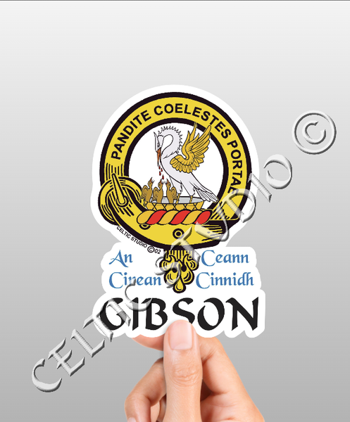 Vinyl  Gibson (New) Clan Badge Decal - Personalized Scottish Family Heritage Sticker