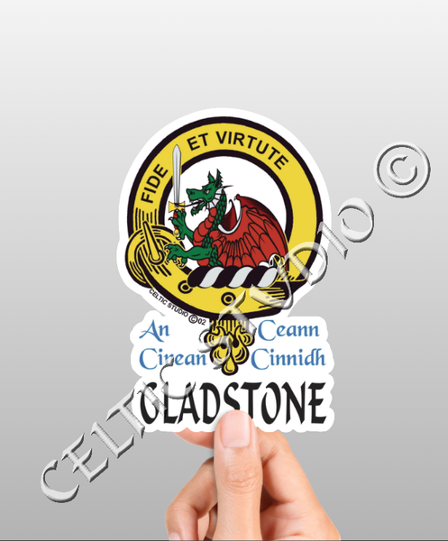 Gladstone Clan Crest Decal | Custom Scottish Heritage Car & Laptop Stickers