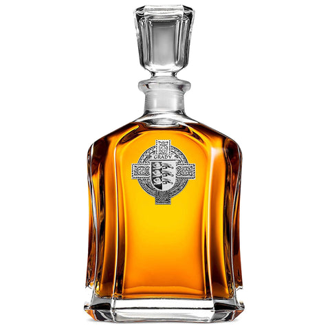 Grady Irish Dublin Coat of Arms Badge Decanter