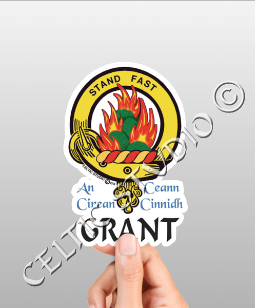 Vinyl  Grant Clan Badge Decal - Personalized Scottish Family Heritage Sticker