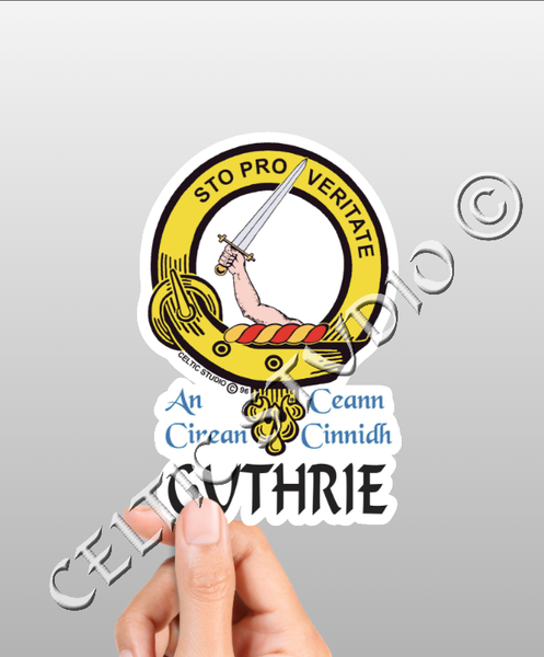Vinyl  Guthrie Clan Badge Decal - Personalized Scottish Family Heritage Sticker