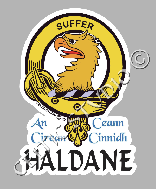 Custom Haldane Clan Crest Decal - Scottish Heritage Emblem Sticker for Car, Laptop, and Water Bottle