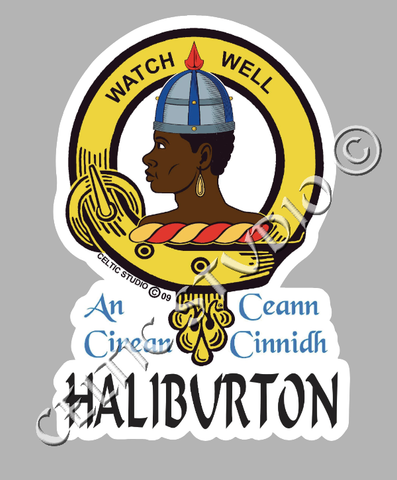 Custom Haliburton Clan Crest Decal - Scottish Heritage Emblem Sticker for Car, Laptop, and Water Bottle