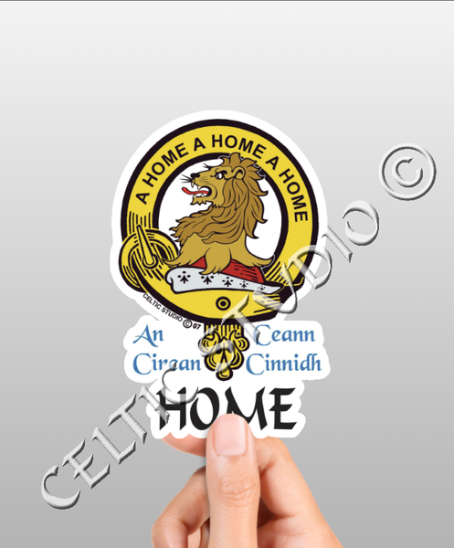 Vinyl  Home Clan Badge Decal - Personalized Scottish Family Heritage Sticker