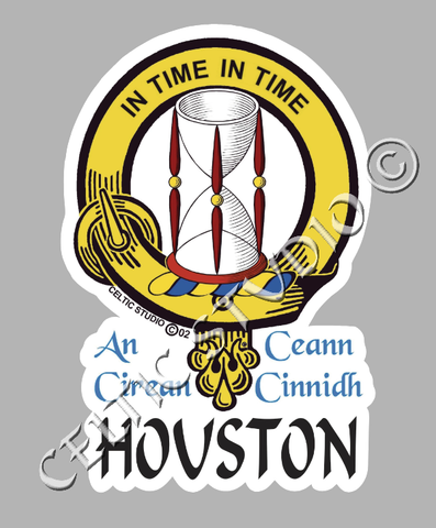 Houston Clan Crest Decal | Custom Scottish Heritage Car & Laptop Stickers