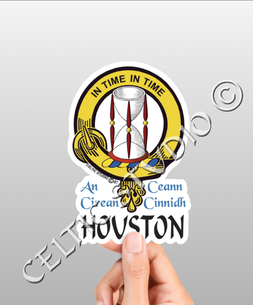 Houston Clan Crest Decal | Custom Scottish Heritage Car & Laptop Stickers