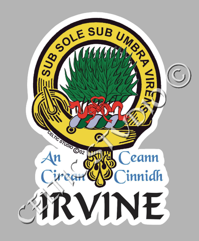 Irvine Clan Crest Decal | Custom Scottish Heritage Car & Laptop Stickers