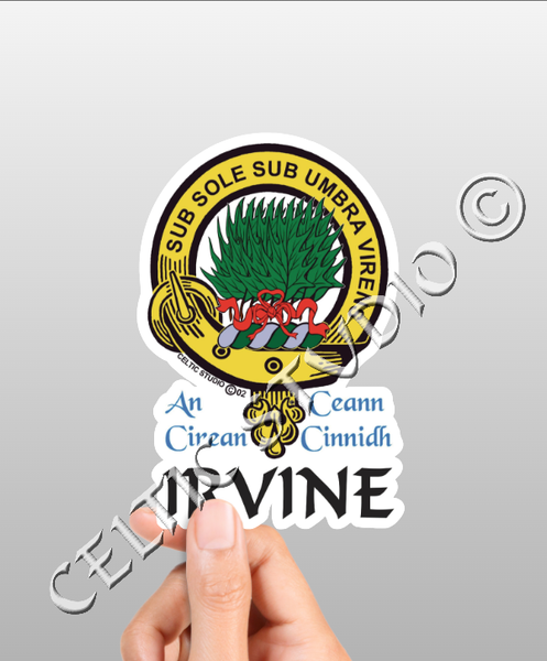 Irvine Clan Crest Decal | Custom Scottish Heritage Car & Laptop Stickers