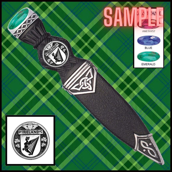 Sammons Irish Interlace Irish Disk Coat of Arms Sgian Dubh, Irish Knife ~ ISDCO