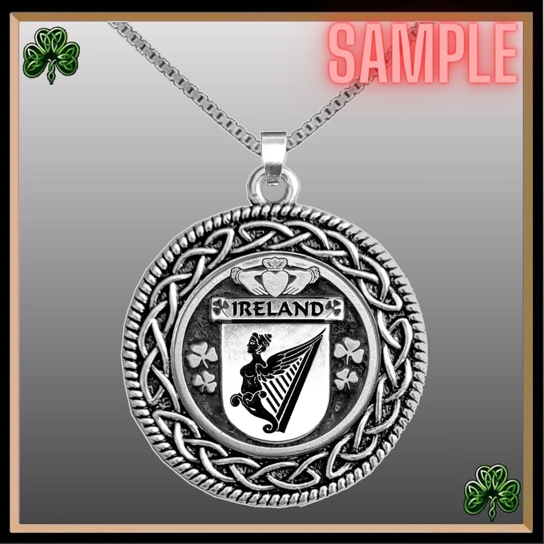 Davis Coat of Arms Celtic Interlace Disk Pendant