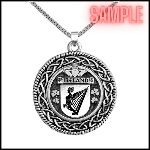 Williams Coat of Arms Celtic Interlace Disk Pendant