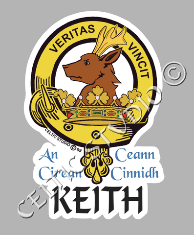 Custom Keith Clan Crest Decal - Scottish Heritage Emblem Sticker for Car, Laptop, and Water Bottle