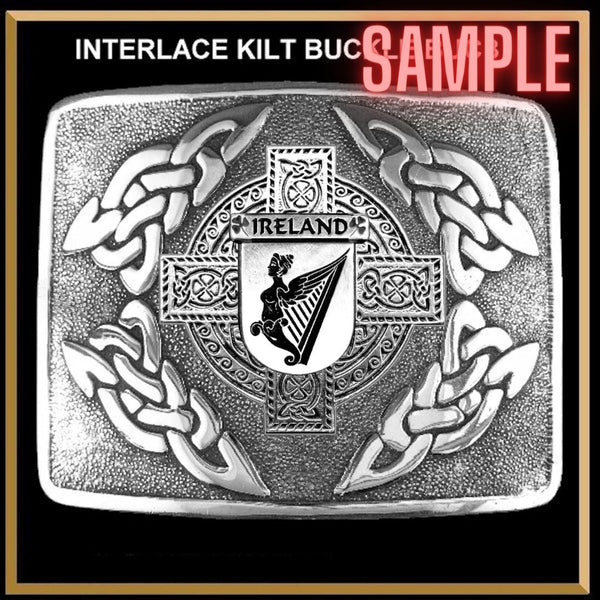 Walker Irish Coat of Arms Interlace Kilt Buckle