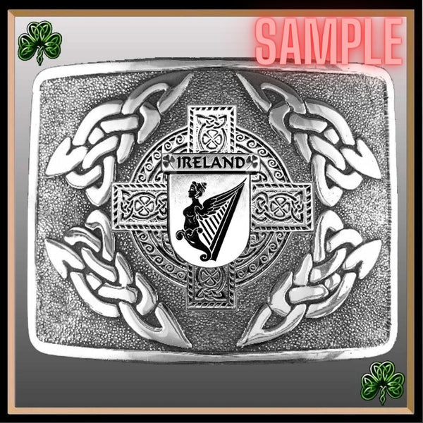 Walker Irish Coat of Arms Interlace Kilt Buckle