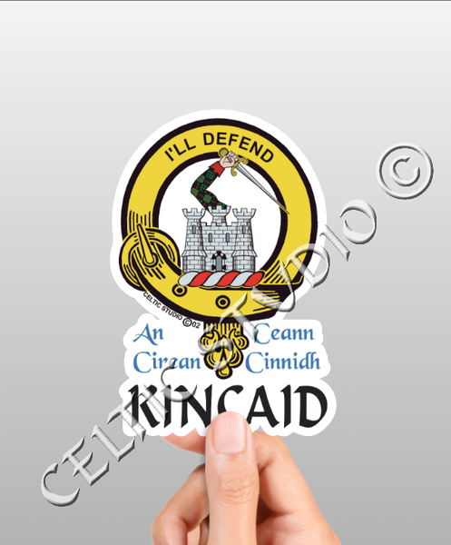 Vinyl  Kincaid Clan Badge Decal - Personalized Scottish Family Heritage Sticker