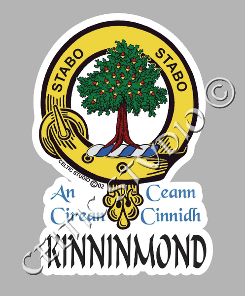 Custom Kinninmond Clan Crest Decal - Scottish Heritage Emblem Sticker for Car, Laptop, and Water Bottle