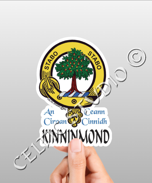 Vinyl  Kinninmond Clan Badge Decal - Personalized Scottish Family Heritage Sticker