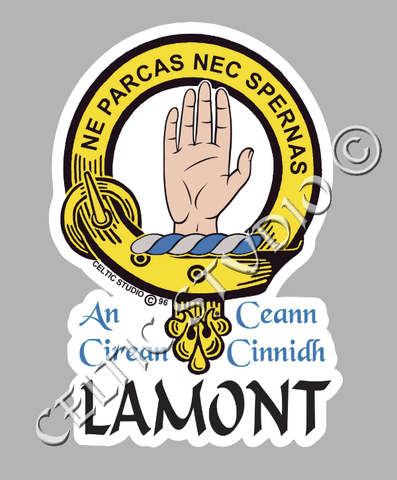Custom Lamont Clan Crest Decal - Scottish Heritage Emblem Sticker for Car, Laptop, and Water Bottle