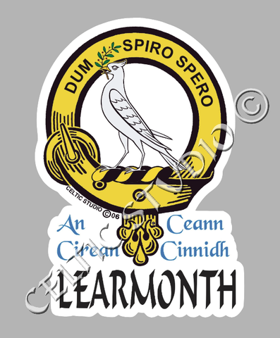 Custom Learmonth Clan Crest Decal - Scottish Heritage Emblem Sticker for Car, Laptop, and Water Bottle