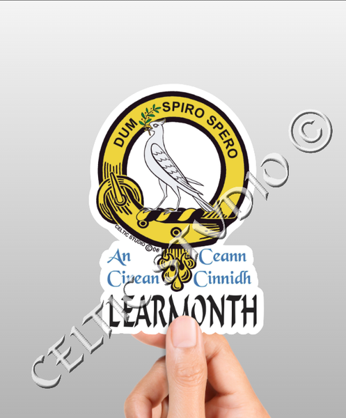 Vinyl  Learmonth Clan Badge Decal - Personalized Scottish Family Heritage Sticker