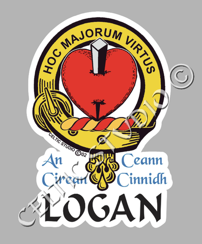 Custom Logan Clan Crest Decal - Scottish Heritage Emblem Sticker for Car, Laptop, and Water Bottle