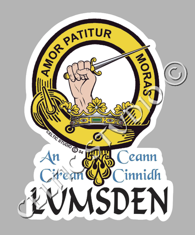 Custom Lumsden Clan Crest Decal - Scottish Heritage Emblem Sticker for Car, Laptop, and Water Bottle