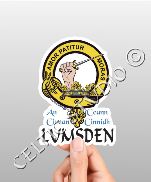 Vinyl  Lumsden Clan Badge Decal - Personalized Scottish Family Heritage Sticker