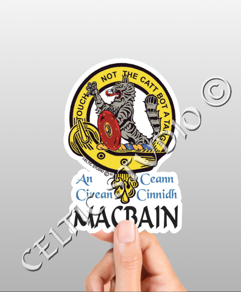 Vinyl  Macbeth Clan Badge Decal - Personalized Scottish Family Heritage Sticker