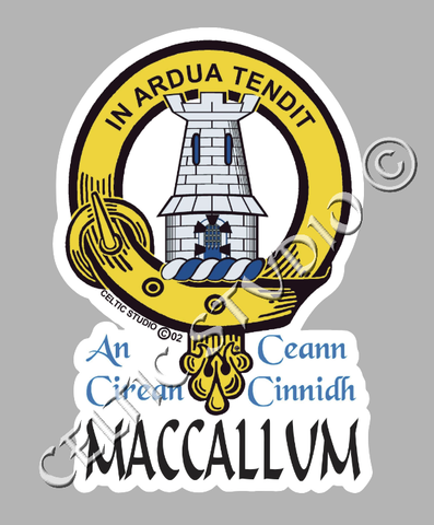 Custom Maccallum Clan Crest Decal - Scottish Heritage Emblem Sticker for Car, Laptop, and Water Bottle