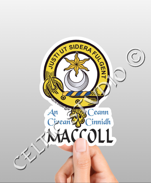 Vinyl  Maccoll Clan Badge Decal - Personalized Scottish Family Heritage Sticker