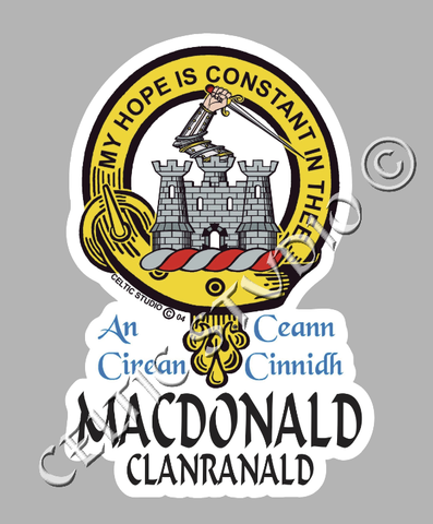 Macdonald (Clanranald) Clan Crest Decal | Custom Scottish Heritage Car & Laptop Stickers