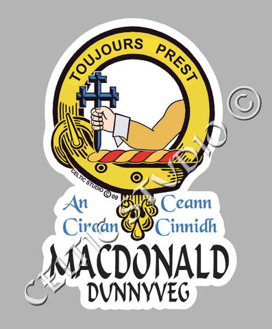 Macdonald (Dunnyveg) Clan Crest Decal | Custom Scottish Heritage Car & Laptop Stickers