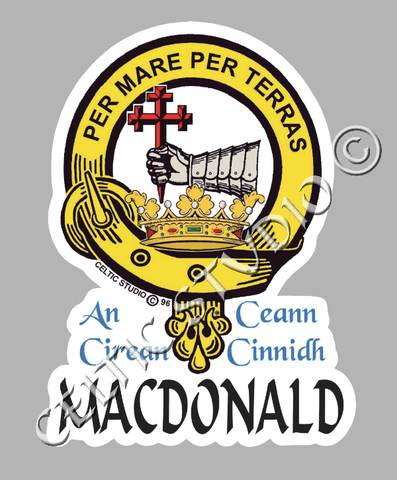 Macdonald Clan Crest Decal | Custom Scottish Heritage Car & Laptop Stickers